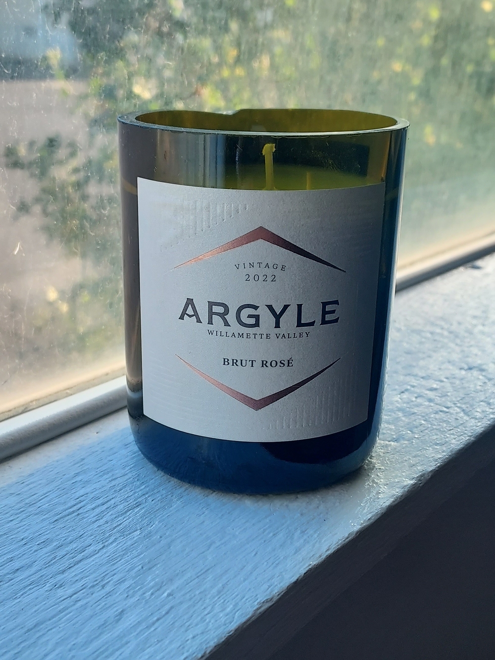 Warm Cinder Glow Wine Bottle Candle